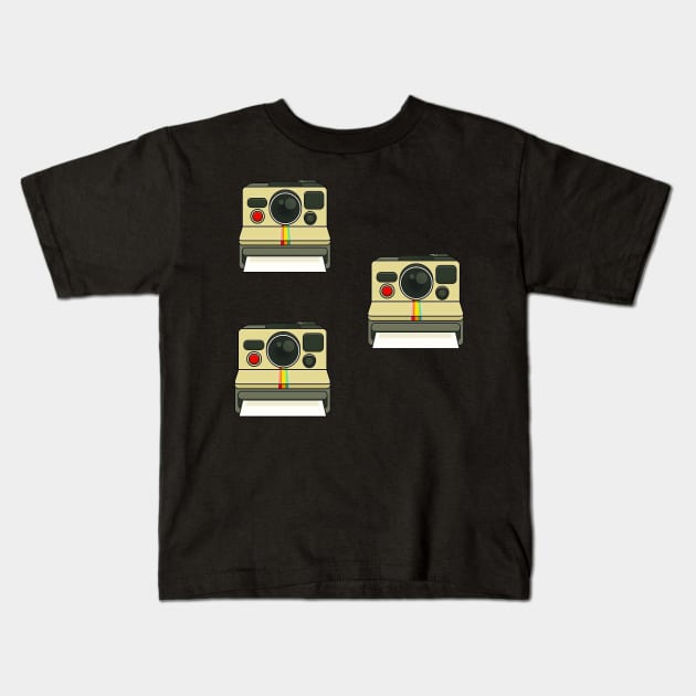 Vintage Polaroid Camera Kids T-Shirt by Mysticalart